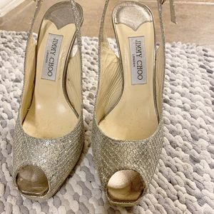 Jimmy Cho Clue' Glitter Slingback Pump
